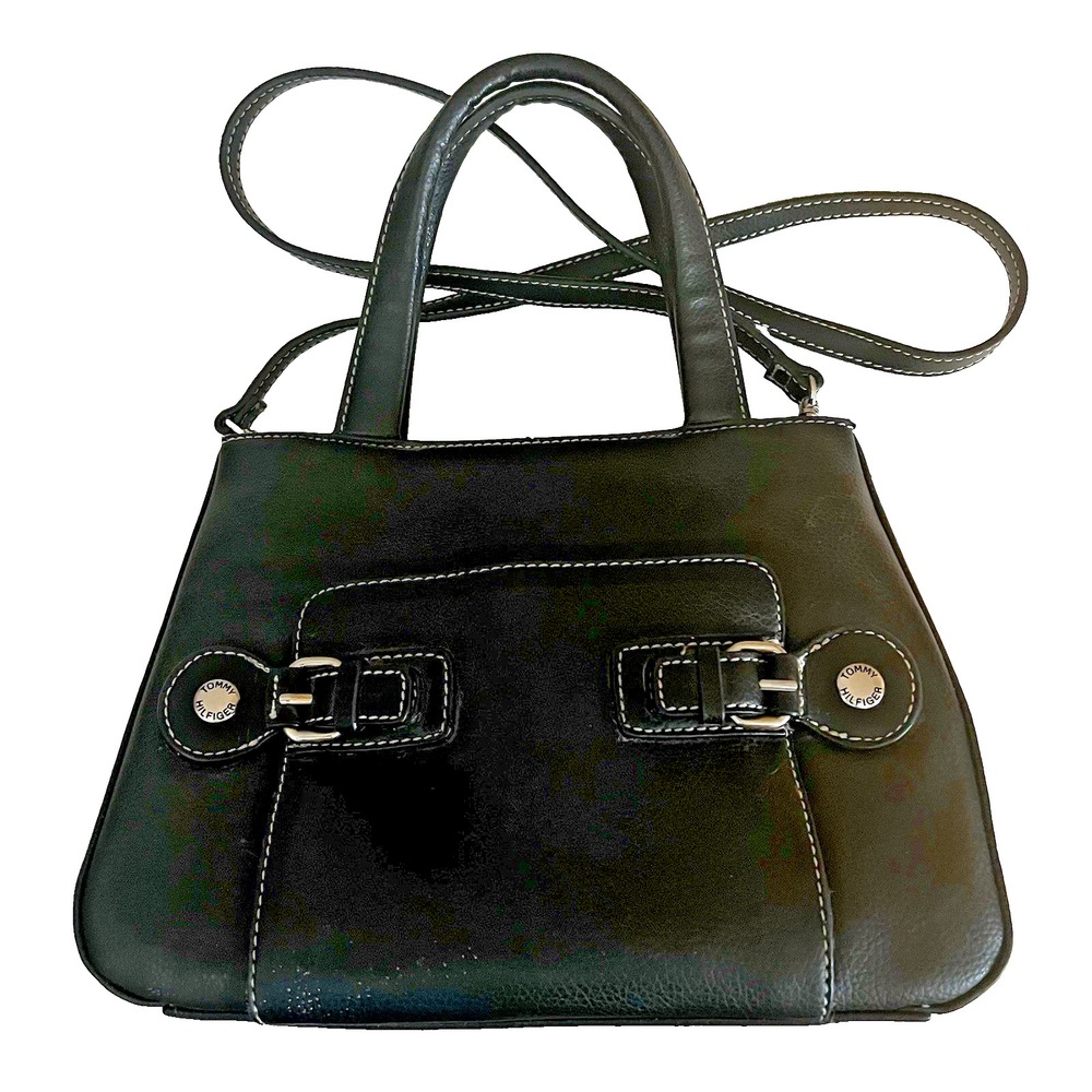 Tommy‎ Hilfiger Little Black Satchel Convertible Crossbody Bag Vintage